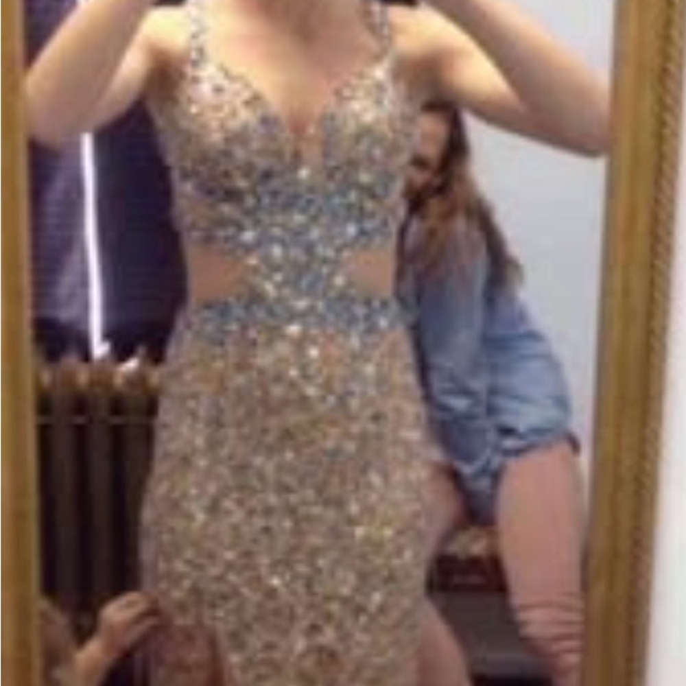 Elegant Gold and Silver Women's Dress